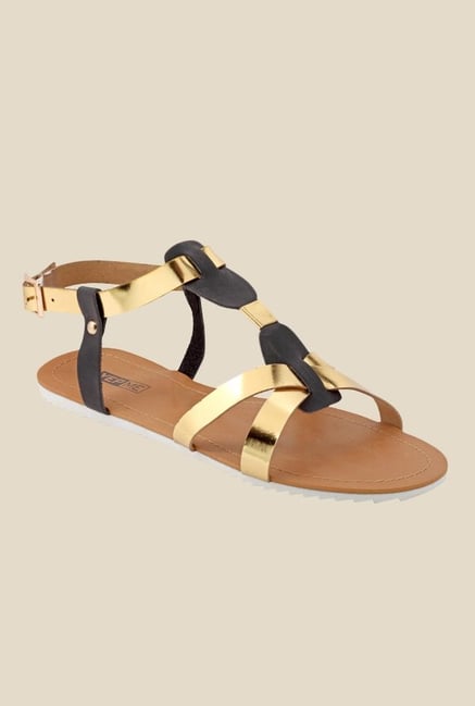 Yepme Golden & Black Back Strap Sandals Yepme Golden & Black Back Strap Sandals