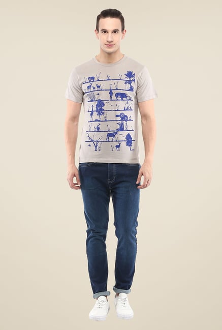 Yepme Grey Eco Ladder Printed T Shirt Yepme Grey Eco Ladder Printed T Shirt