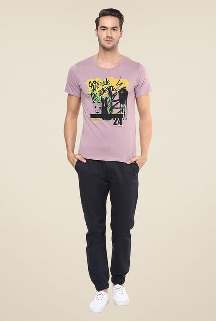 Yepme We Rule The Streets Purple Graphic Print T Shirt Yepme We Rule The Streets Purple Graphic Print T Shirt
