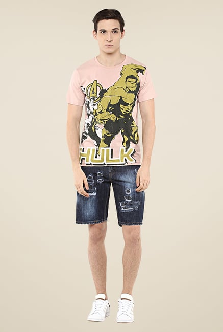 Yepme Marvel Hulk Pink Graphic Print T Shirt Yepme Marvel Hulk Pink Graphic Print T Shirt