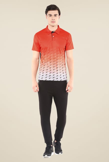 Yepme Orange Issac Graded Grids Printed Polo T Shirt Yepme Orange Issac Graded Grids Printed Polo T Shirt