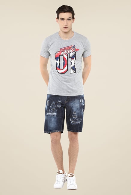 Yepme Marvel Captain America 01 Grey Graphic Print T Shirt Yepme Marvel Captain America 01 Grey Graphic Print T Shirt