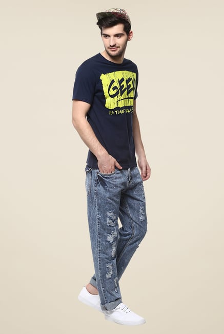 Yepme Geek Navy Graphic Print T Shirt Yepme Geek Navy Graphic Print T Shirt