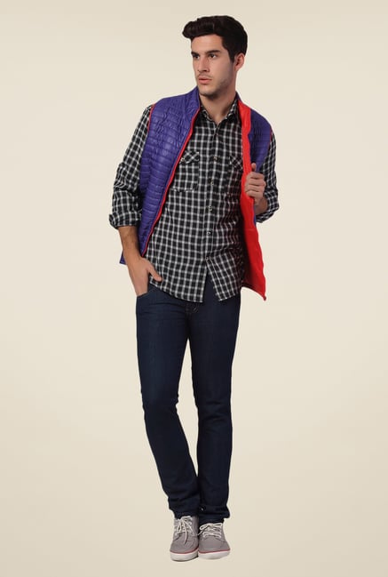 Yepme Blue Altor Quilted Jacket Yepme Blue Altor Quilted Jacket