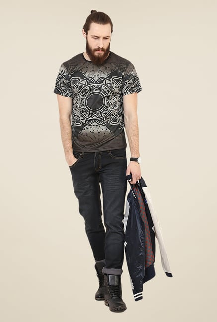 Yepme Brown Lotus Digital Print T Shirt Yepme Brown Lotus Digital Print T Shirt