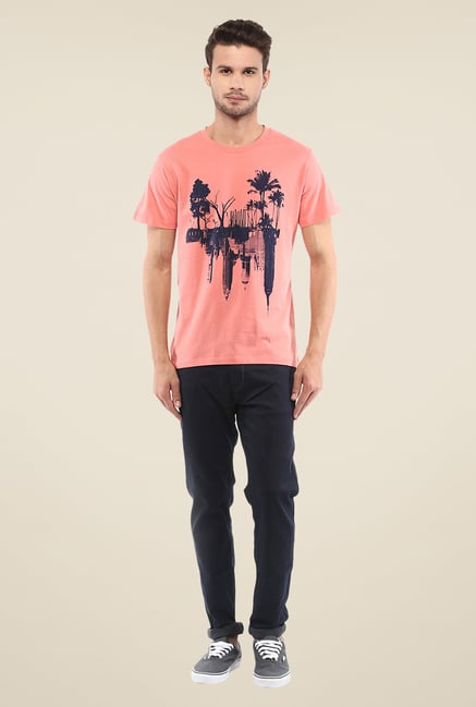 Yepme Mirrored Landscape Coral Graphic Print T Shirt Yepme Mirrored Landscape Coral Graphic Print T Shirt