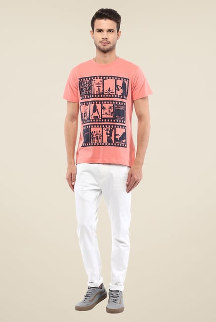 Yepme Lifeguard Coral Graphic Print T Shirt Yepme Lifeguard Coral Graphic Print T Shirt