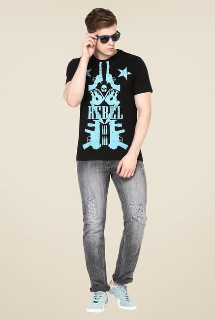 Yepme Love Rebel Black Graphic Print T Shirt Yepme Love Rebel Black Graphic Print T Shirt