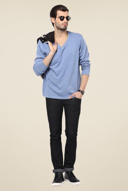 Yepme Alessandro Blue Solid T Shirt Yepme Alessandro Blue Solid T Shirt