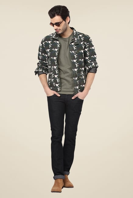 Yepme Green Edward Printed Jacket Yepme Green Edward Printed Jacket