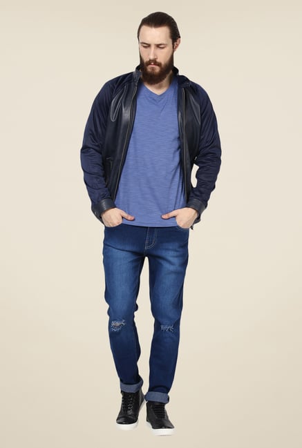 Yepme Blue Mikael Solid Jacket Yepme Blue Mikael Solid Jacket