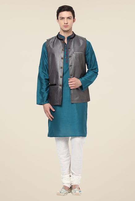 Yepme Black Kevin Striped Nehru Jacket Yepme Black Kevin Striped Nehru Jacket