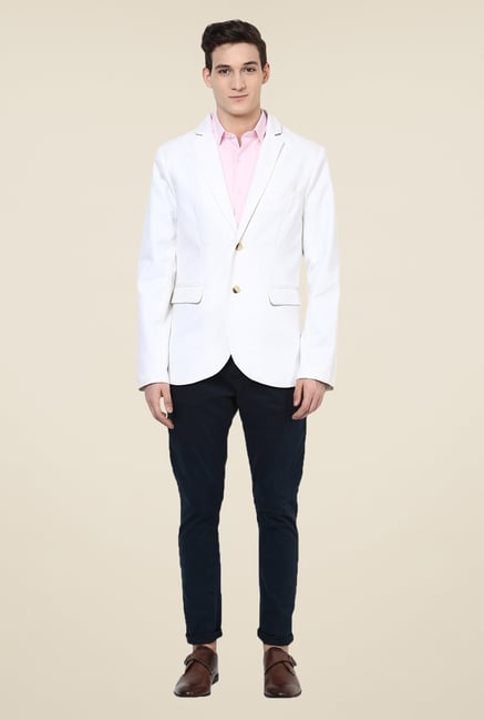 Yepme White Kerron Solid Blazer Yepme White Kerron Solid Blazer