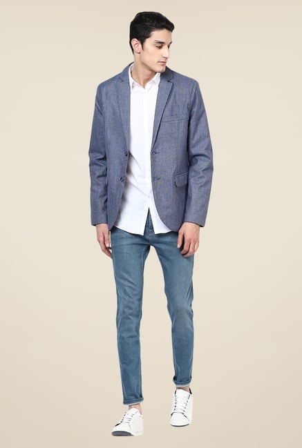 Yepme Blue Kerron Solid Blazer Yepme Blue Kerron Solid Blazer
