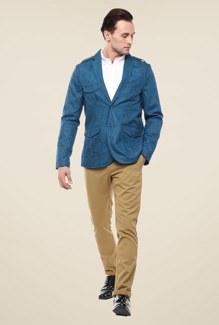 Yepme Blue Ashton Solid Blazer Yepme Blue Ashton Solid Blazer