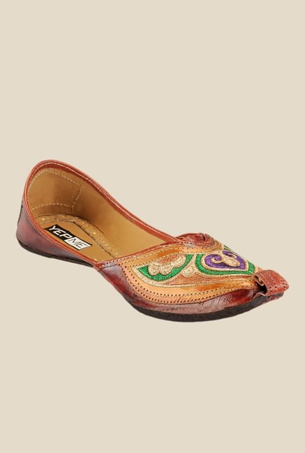Yepme Brown & Tan Jutti Shoes Yepme Brown & Tan Jutti Shoes