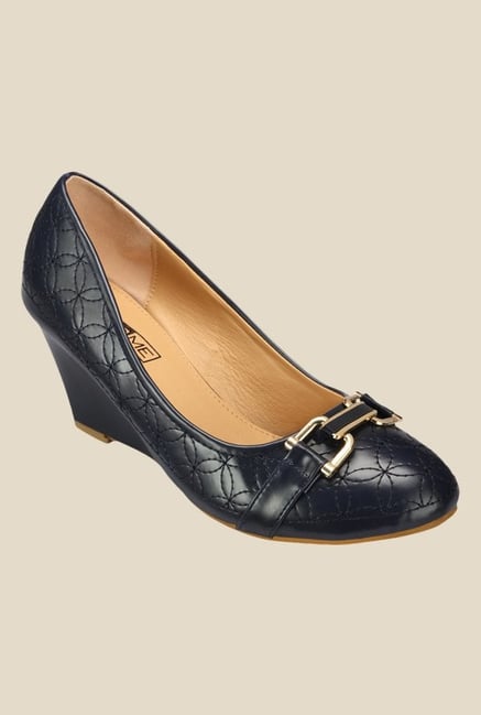 Yepme Navy Wedge Heeled Pumps Yepme Navy Wedge Heeled Pumps