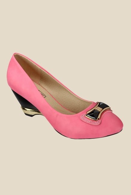 Yepme Pink Wedge Heeled Pumps Yepme Pink Wedge Heeled Pumps