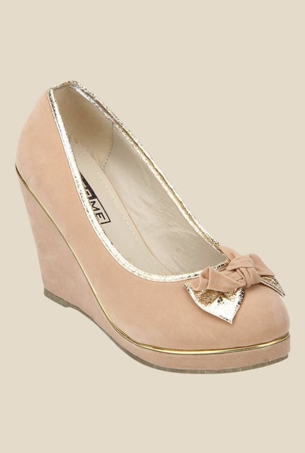 Yepme Beige Wedge Heeled Pumps Yepme Beige Wedge Heeled Pumps