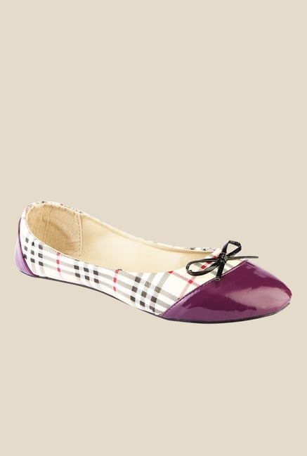 Yepme Purple & White Flat Ballets Yepme Purple & White Flat Ballets