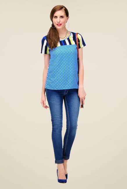 Yepme Blue Shawna Printed Top Yepme Blue Shawna Printed Top