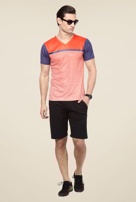 Yepme Orange Eldon Striped T-shirt Yepme Orange Eldon Striped T-shirt