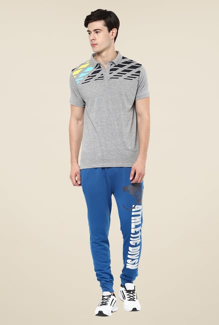 Yepme Bret High Performance Grey Graphic Print Polo T-shirt Yepme Bret High Performance Grey Graphic Print Polo T-shirt