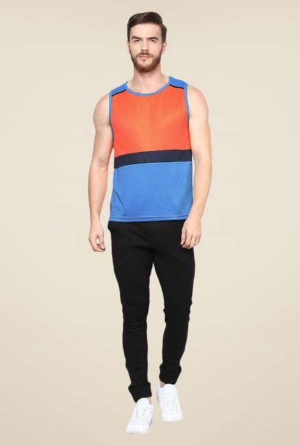 Yepme Orange & Blue Kody Muscle Solid T-shirt Yepme Orange & Blue Kody Muscle Solid T-shirt