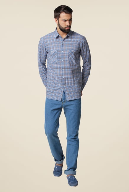 Yepme Blue Jameson Check Shirt Yepme Blue Jameson Check Shirt