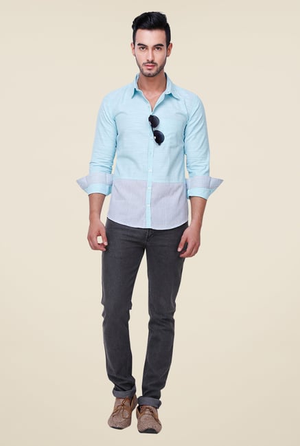 Yepme Light Blue Albern Solid Shirt Yepme Light Blue Albern Solid Shirt