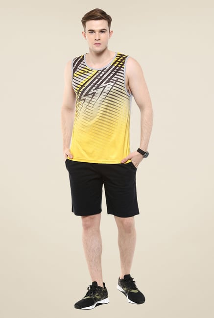 Yepme Yellow & Grey Axel Muscle Printed T-shirt Yepme Yellow & Grey Axel Muscle Printed T-shirt
