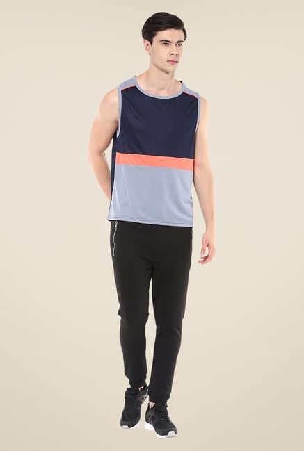 Yepme Navy & Grey Kody Muscle T-shirt Yepme Navy & Grey Kody Muscle T-shirt