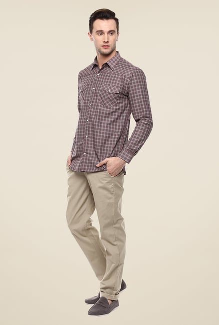 Yepme Purple Convey Checks Shirt Yepme Purple Convey Checks Shirt