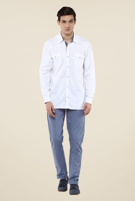 Yepme White Convey Solid Shirt Yepme White Convey Solid Shirt