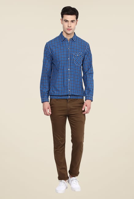 Yepme Blue Francis Slim Fit Shirt Yepme Blue Francis Slim Fit Shirt