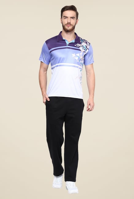 Yepme Blue & White Issac Block Printed Polo T-shirt Yepme Blue & White Issac Block Printed Polo T-shirt