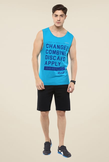 Yepme Blue Jacob High Performance Muscle Printed T-shirt Yepme Blue Jacob High Performance Muscle Printed T-shirt