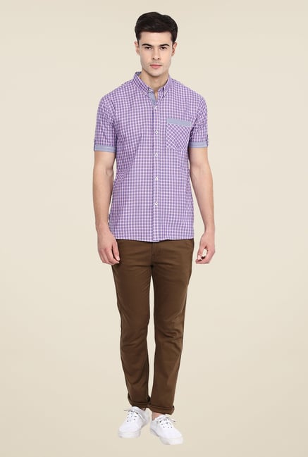 Yepme Violet Harold Slim Fit Shirt Yepme Violet Harold Slim Fit Shirt