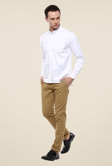 Yepme White Marcus Solid Shirt Yepme White Marcus Solid Shirt