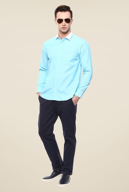 Yepme Blue Luther Solid Shirt Yepme Blue Luther Solid Shirt