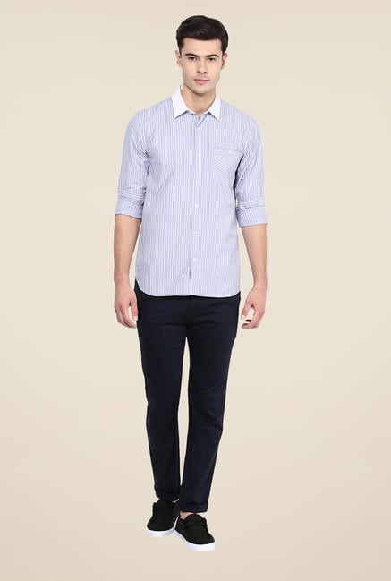 Yepme Blue Luther Slim Fit Shirt Yepme Blue Luther Slim Fit Shirt