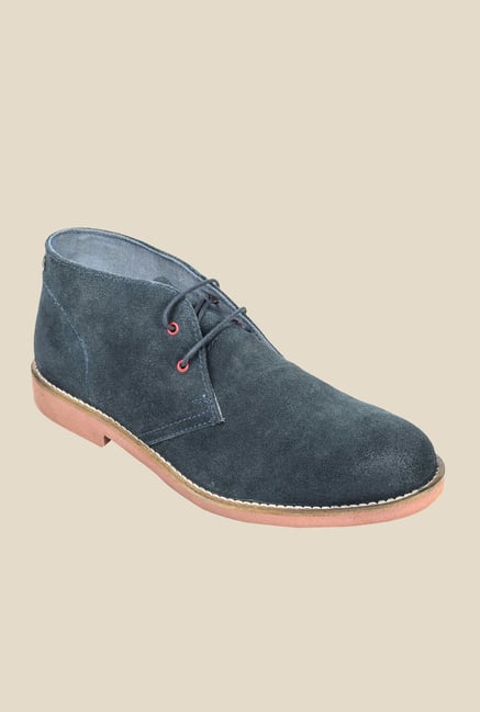 Hx London Stockwell Navy Chukka Shoes Hx London Stockwell Navy Chukka Shoes