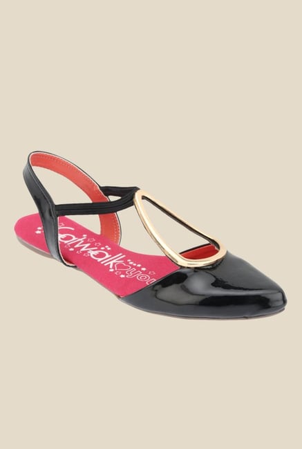 Catwalk Black & Golden Sling Back Sandals Catwalk Black & Golden Sling Back Sandals