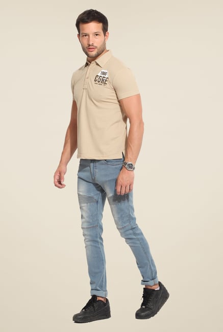 Duke Stardust Beige Solid T Shirt Duke Stardust Beige Solid T Shirt