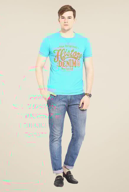 Duke Stardust Turquoise Printed T Shirt Duke Stardust Turquoise Printed T Shirt