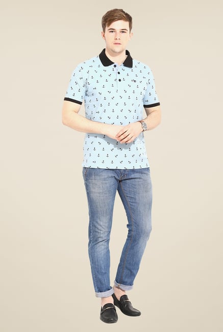 Duke Stardust Sky Blue Printed T Shirt Duke Stardust Sky Blue Printed T Shirt