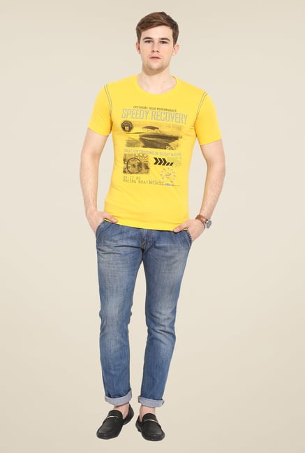 Duke Stardust Yellow Graphic Print T Shirt Duke Stardust Yellow Graphic Print T Shirt