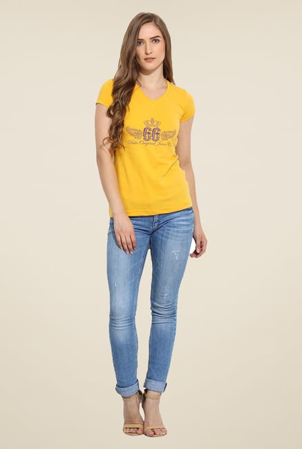 Duke Stardust Yellow Printed Top Duke Stardust Yellow Printed Top
