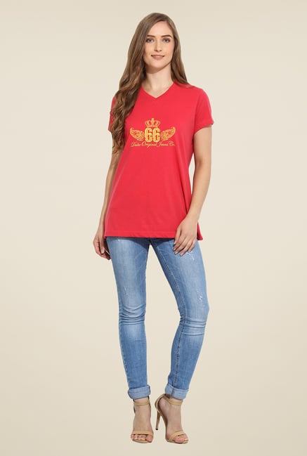 Duke Stardust Red Printed Top Duke Stardust Red Printed Top