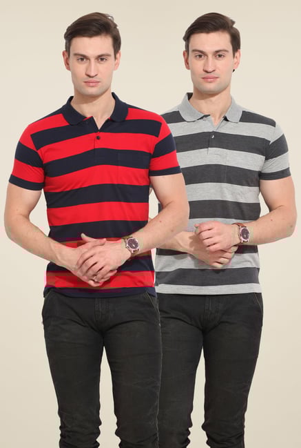 Duke Stardust Multicolor Striped T Shirt (Pack of 2) Duke Stardust Multicolor Striped T Shirt (Pack of 2)